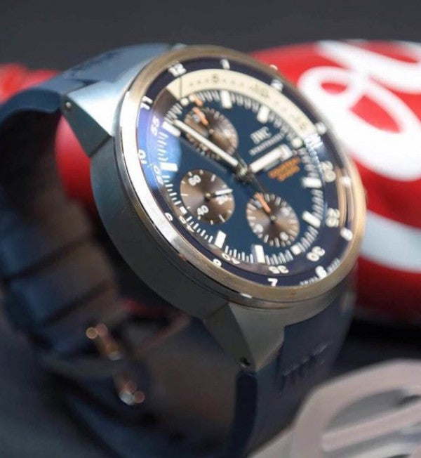 Replica IWC Aquatimer Chronograph Cousteau Divers Blue Dial