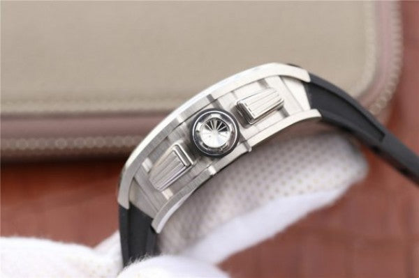 Replica Richard Mille RM011 Felipe Massa Black Inner Bezel Black Rubber Strap A7750
