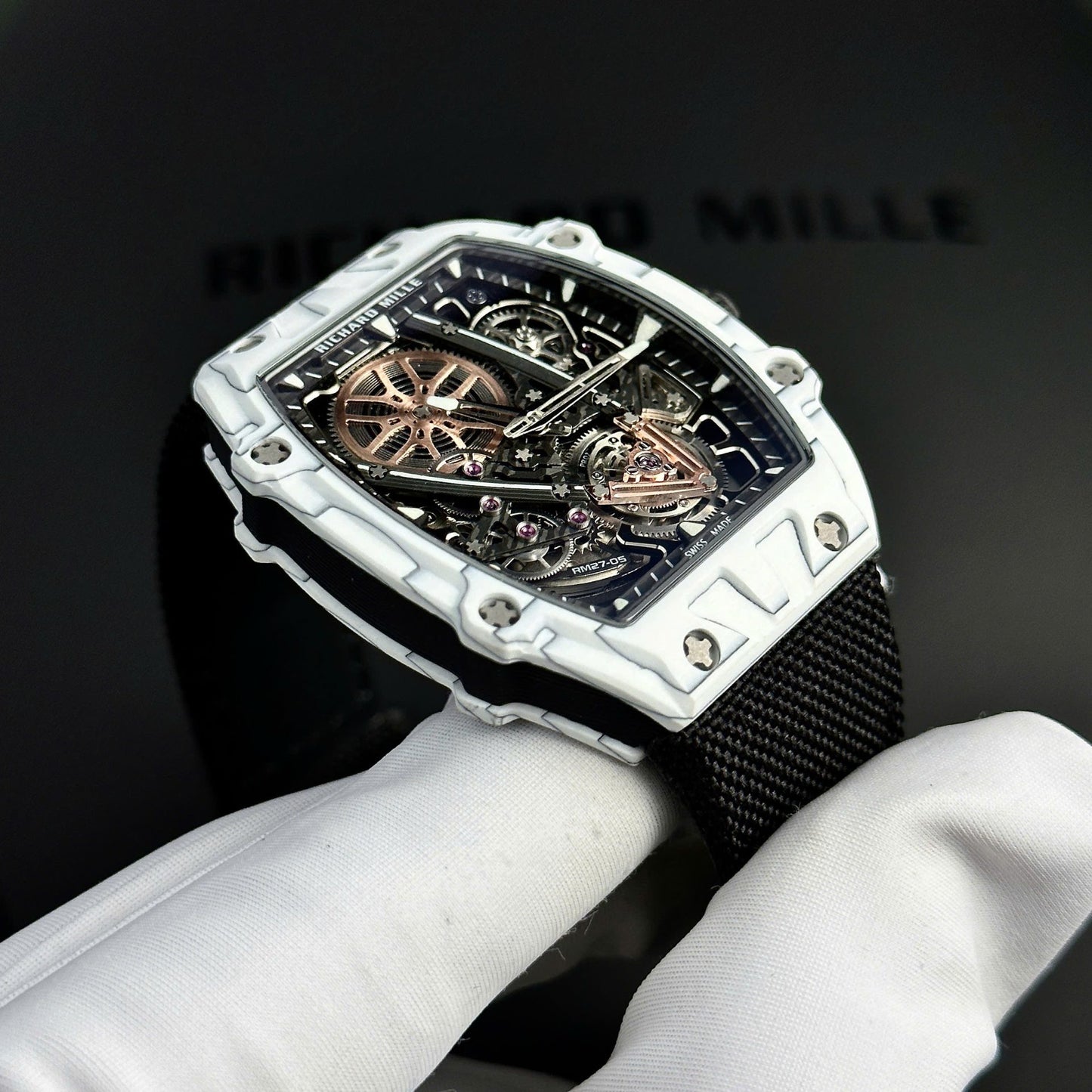 Richard Mille RM27-05 Rafael Nadal Replica Watch White Carbon Case 37.25¡Á47.25mm
