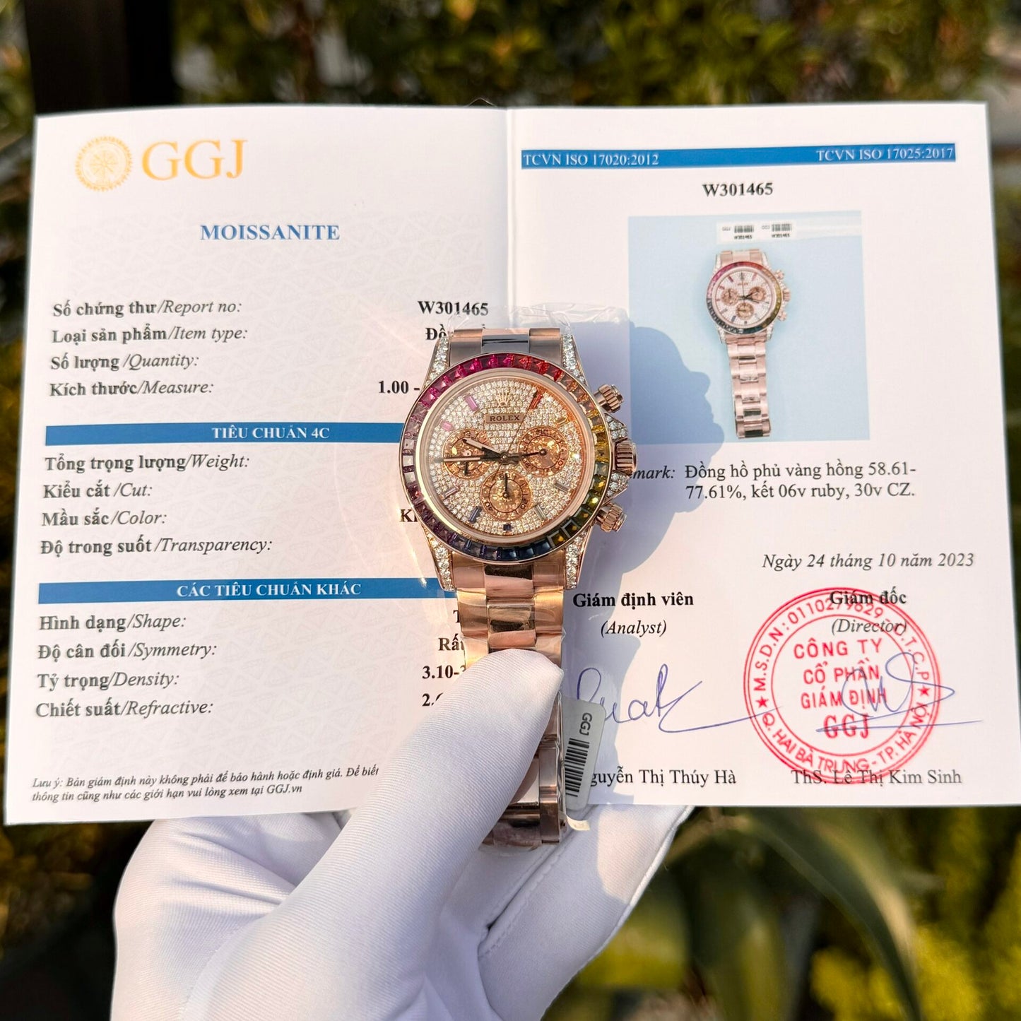 Rolex Replica 1:1 Watch Daytona Gold Wrapped Moissanite Diamond 40mm