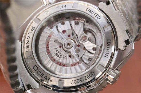 Replica Omega Planet Ocean Professional Blue Liquidmetal Bezel 45mm OMF SS Bracelet A8500
