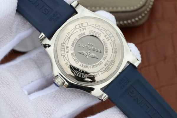 Replica Breitling Avenger GMT SS GF Blue Dial Blue rubber Strap A2836