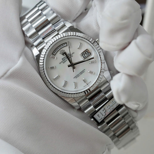 Rolex Day-Date 128236 MOP Dial Copies Watches Weight 158gram QF Factory 36mm