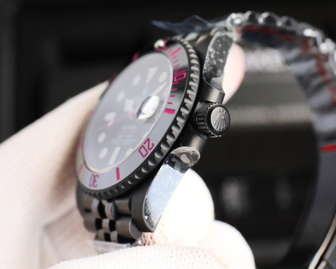 Rolex Dark Legend Submariner - DLC Black Finish - 40MM - Rose Red(1:1 replica)