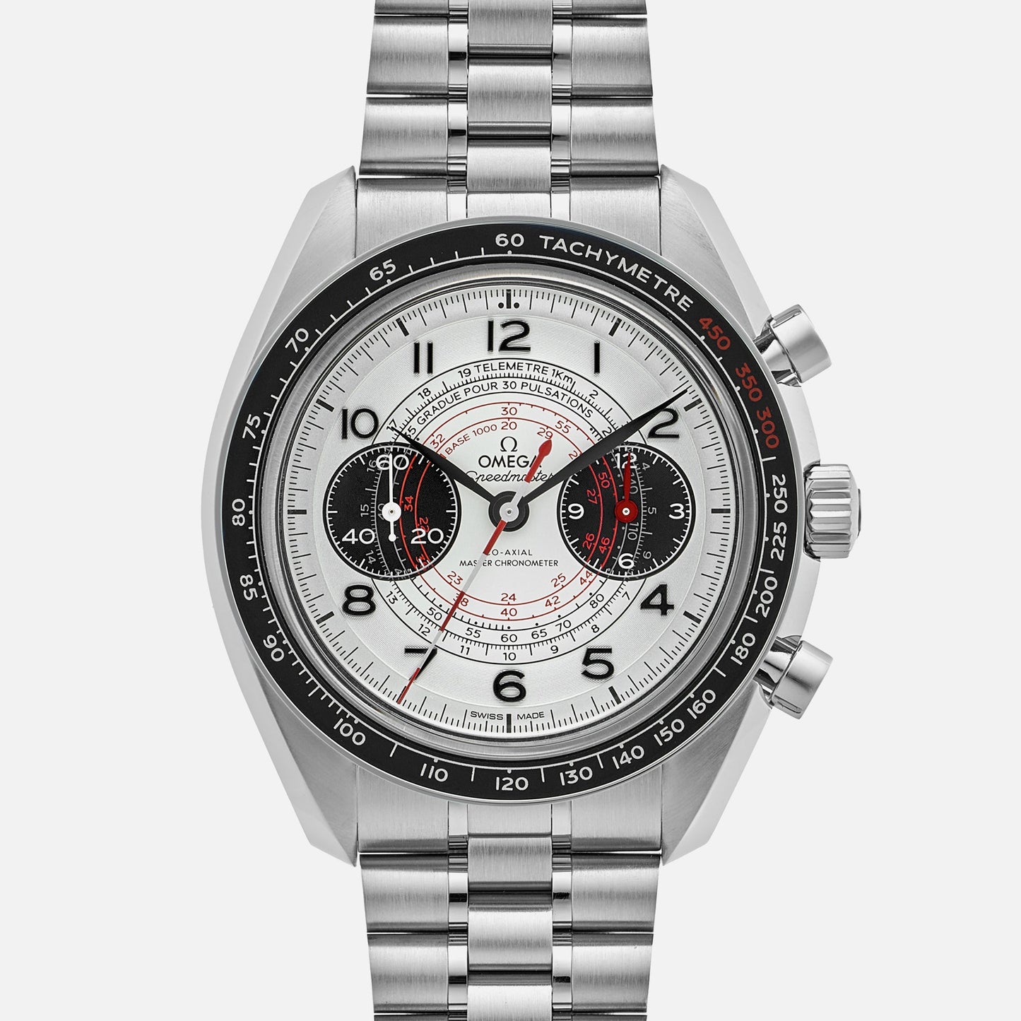 Speedmaster Chronoscope Co-Axial Master Chronometer Chronograph 43mm With Red Accents On Bracelet(1:1 replica)