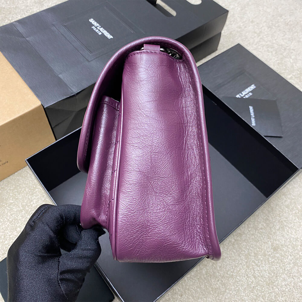 YSL NIKI MEDIUM IN CRINKLED VINTAGE LEATHER(HIGH-END GRADE)