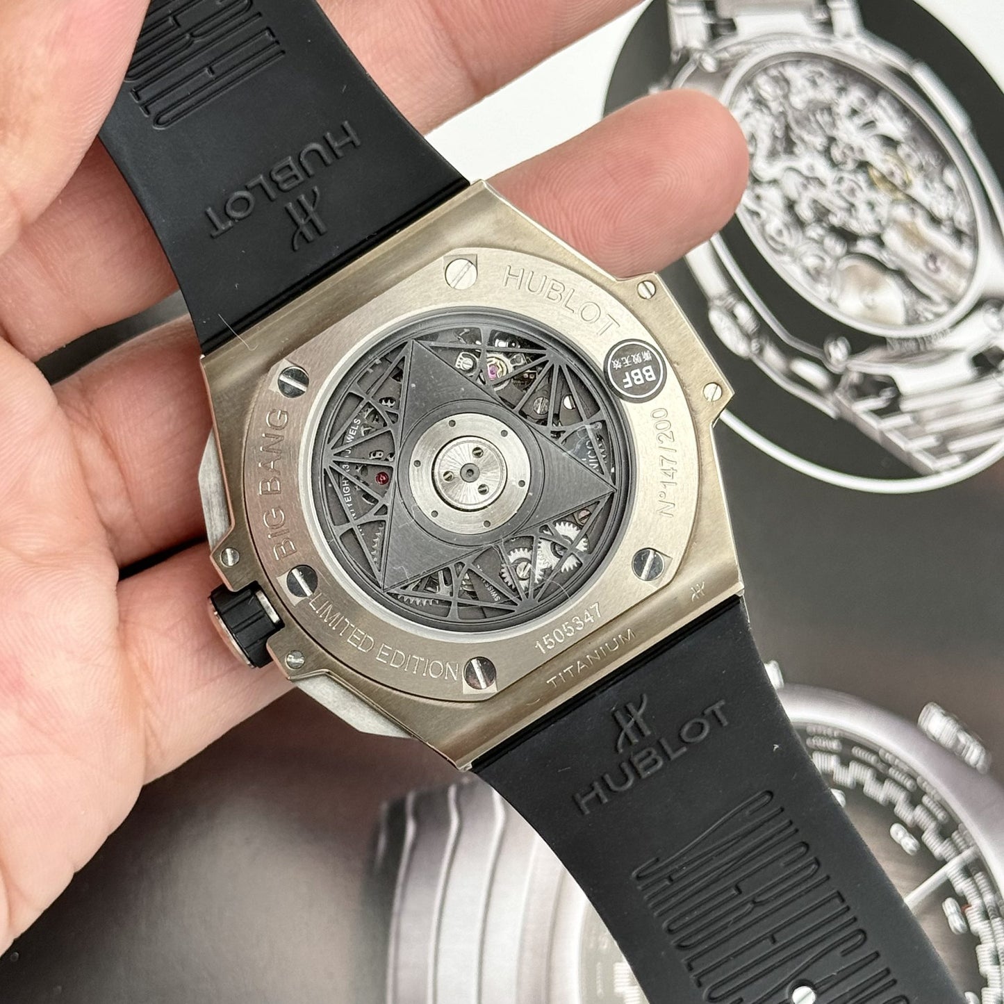 Hublot Replica Watches Big Bang Sang Bleu II Titanium White Dial BBF 45mm
