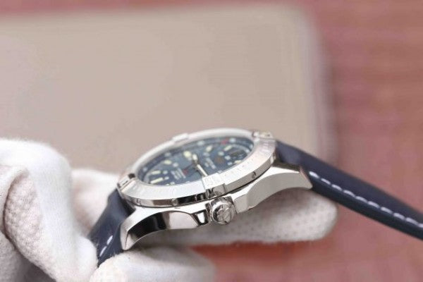 Replica Breitling Colt Automatic 44mm SS GF Blue Textured Dial Blue Leather Strap A2824
