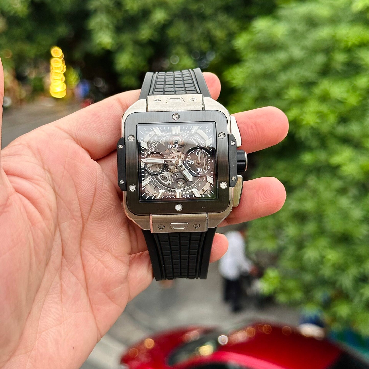 Hublot Best Replica Watch Big Bang Square Titanium Rubber Strap BBF Factory 42mm