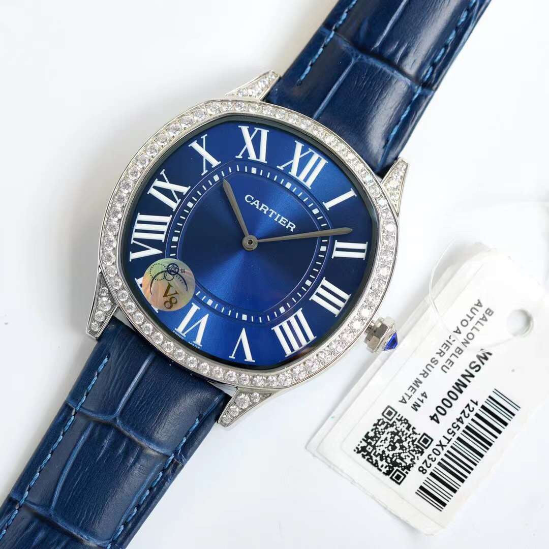 Cartier - Drive de Cartier diamonds in white gold - 40mm smooth(1:1 replica)