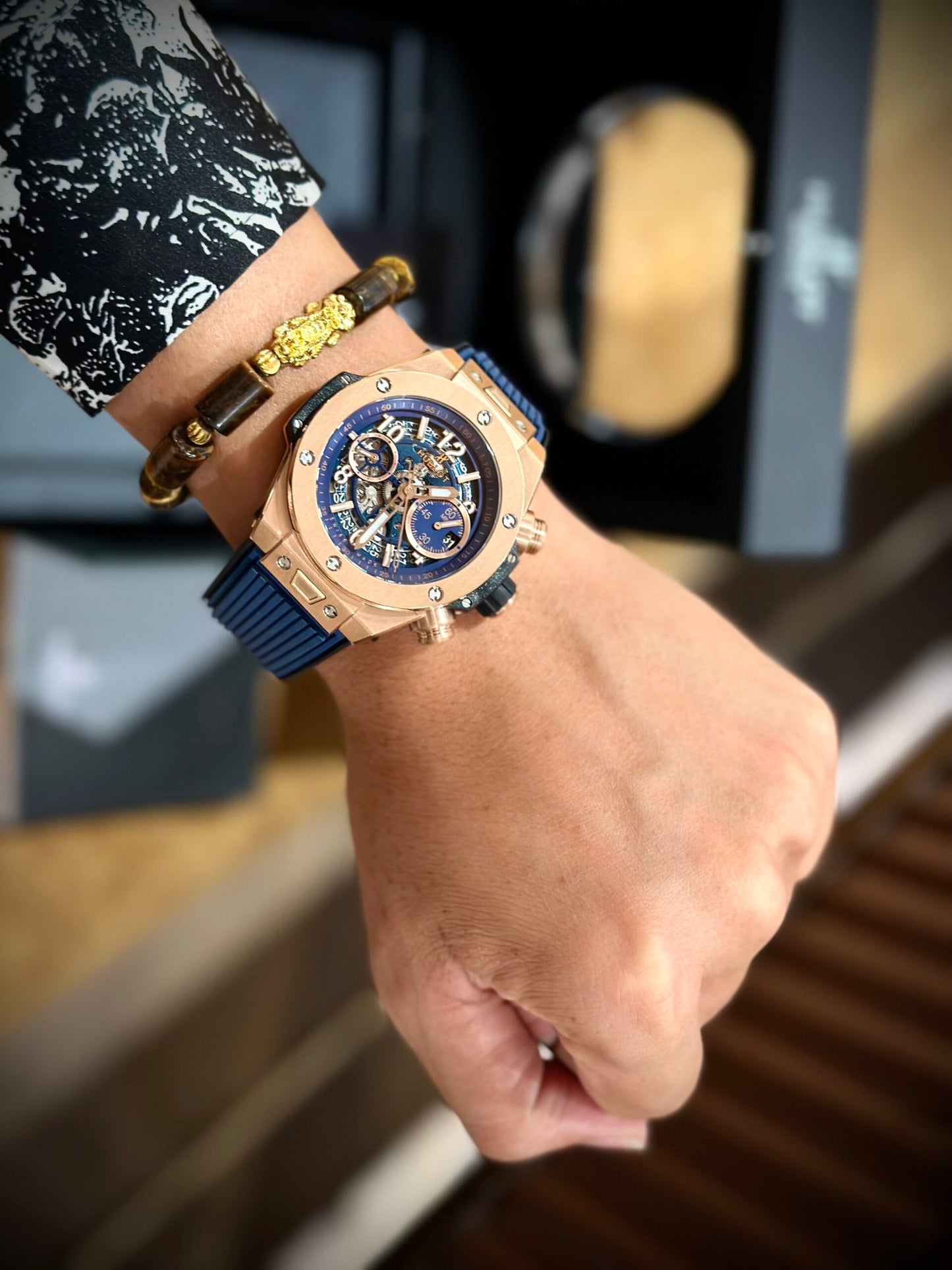 Hublot Replica 1:1 Watch Big Bang Unico King Gold Blue 44mm
