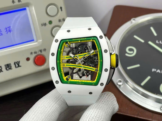 Richard Mille High End Watch Replicas RM61-01 Yohan Blake White Ceramic ZF Factory 43x50mm