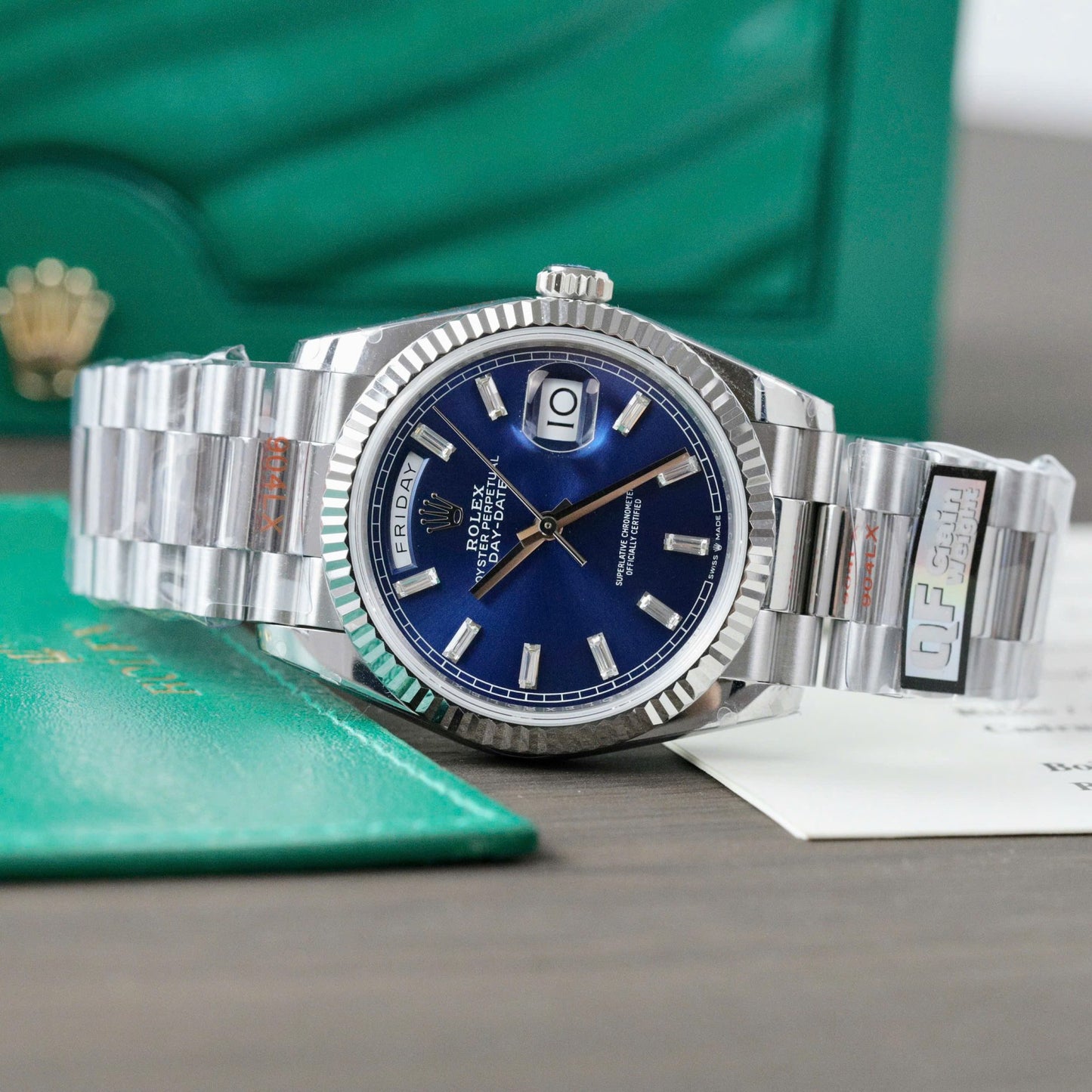 Rolex Day-Date 128236 Replica Watch Blue Dial Weight 158gram QF Factory 36mm