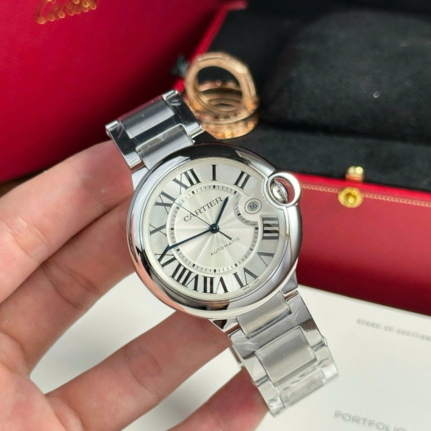 Cartier Ballon Bleu Replica 11 Watch White Dial Metal Wire AF Factory 42mm