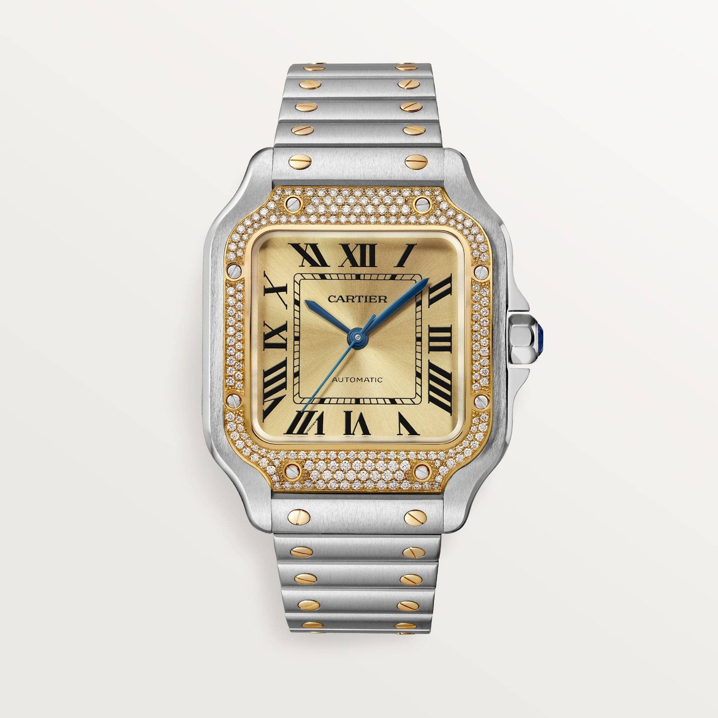 fake cartier watch Santos medium model Manufacture mechanical movement with automatic winding caliber 1847(1:1 replica)