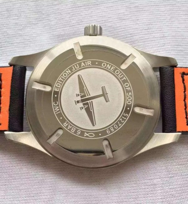 Replica IWC MKF Mark XVIII IW327001 Black Dial Leather Strap