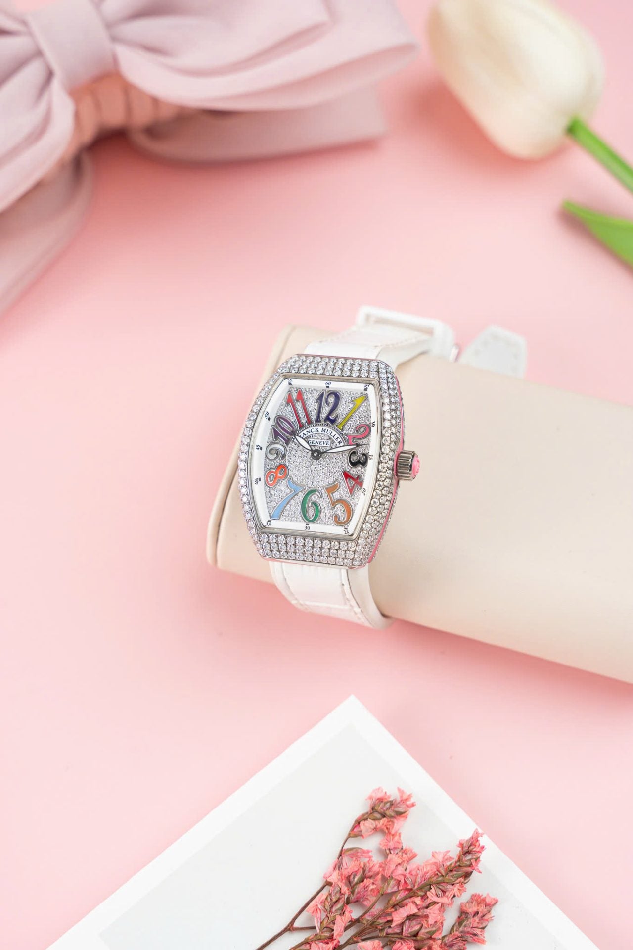 Franck Muller V32 Copies Watches Custom Diamonds Moissanite Hong Kong 36mm