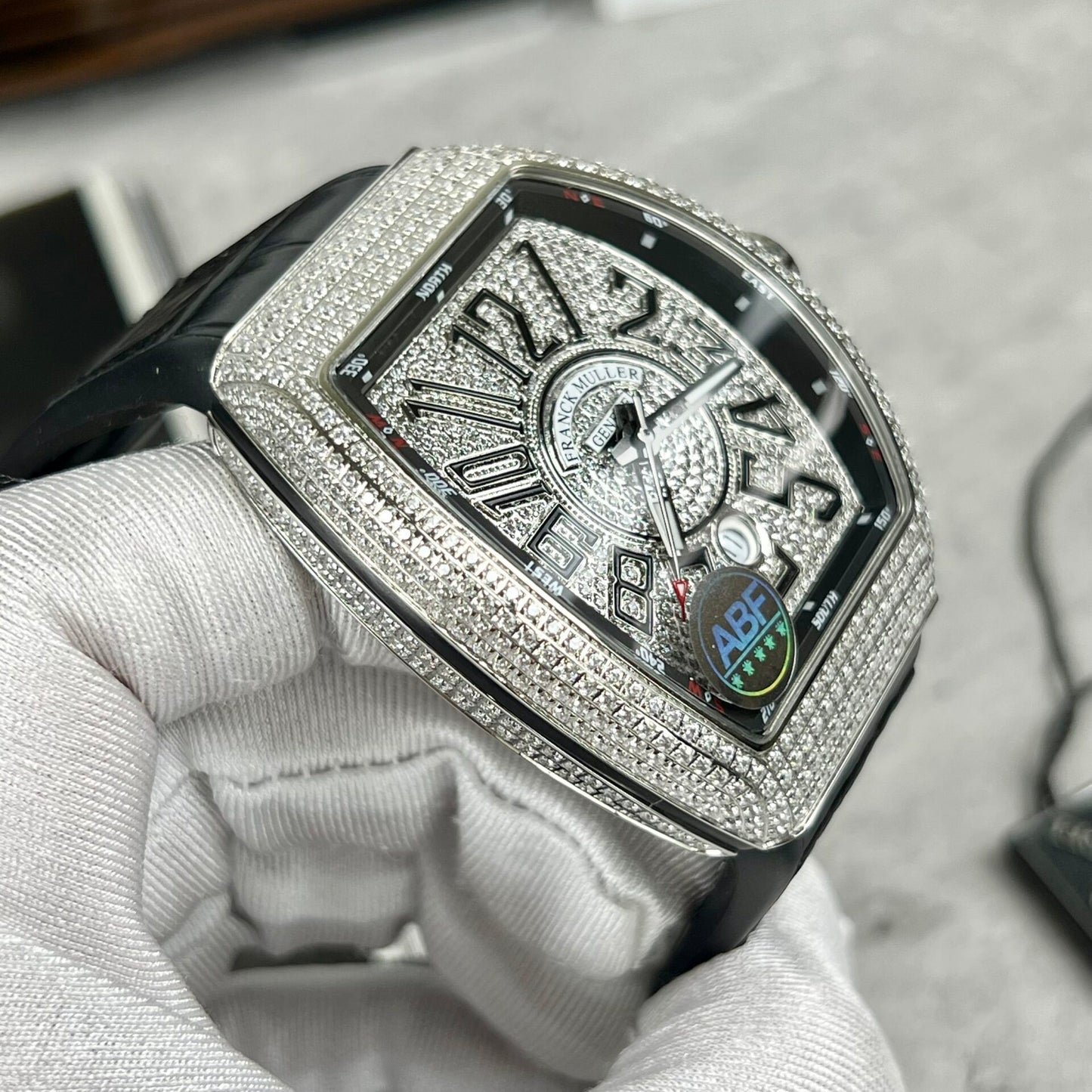 Franck Muller V45 Replica 1:1 Watch Full Diamond  ABF Factory 45mm