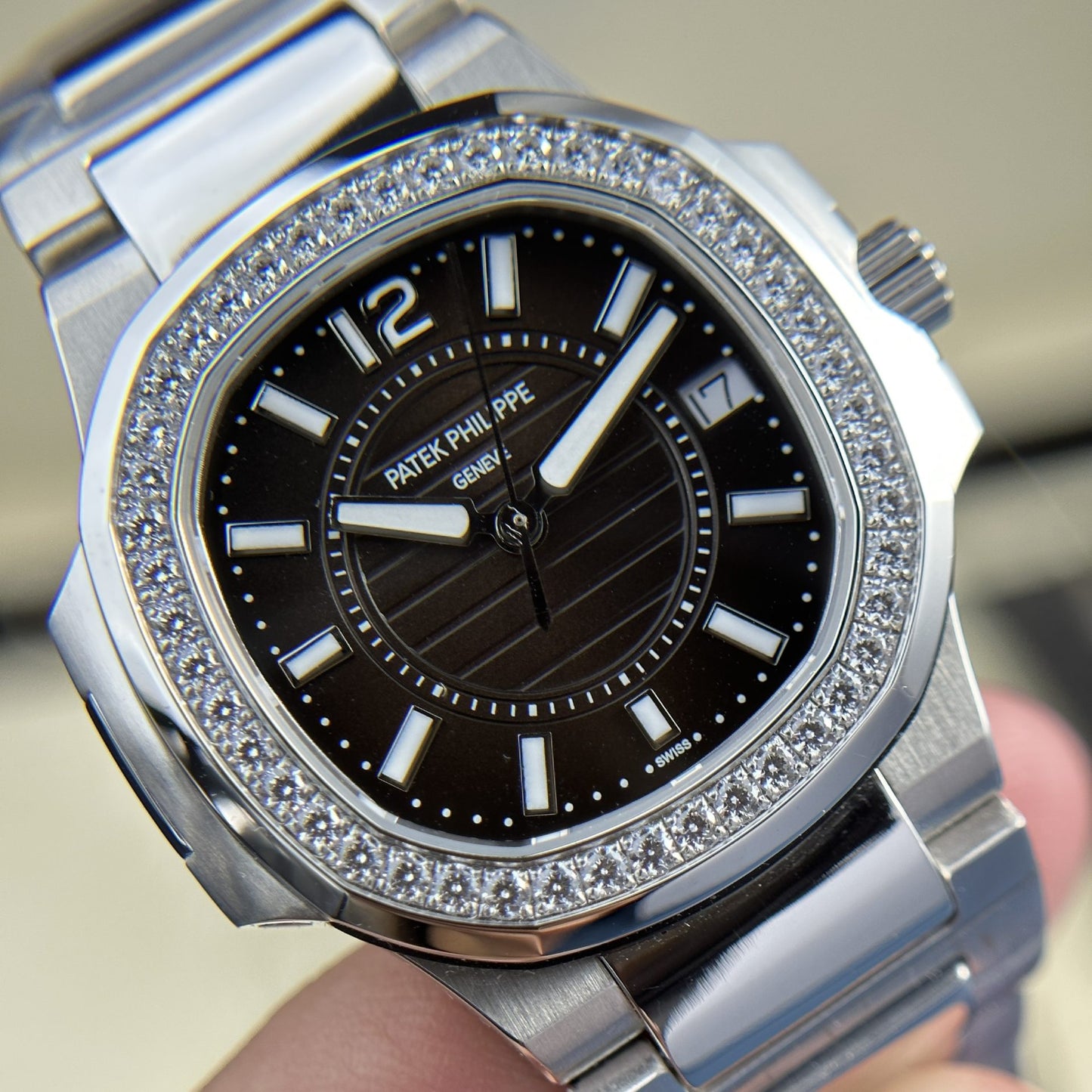 Patek Philippe Replica Watches Nautilus 7010 Womens Black Dial 32mm