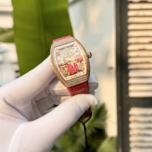 Franck Muller Rep 11 Watch V32 Color Dreams With Stone Rose Dial ABF Factory 32x40mm