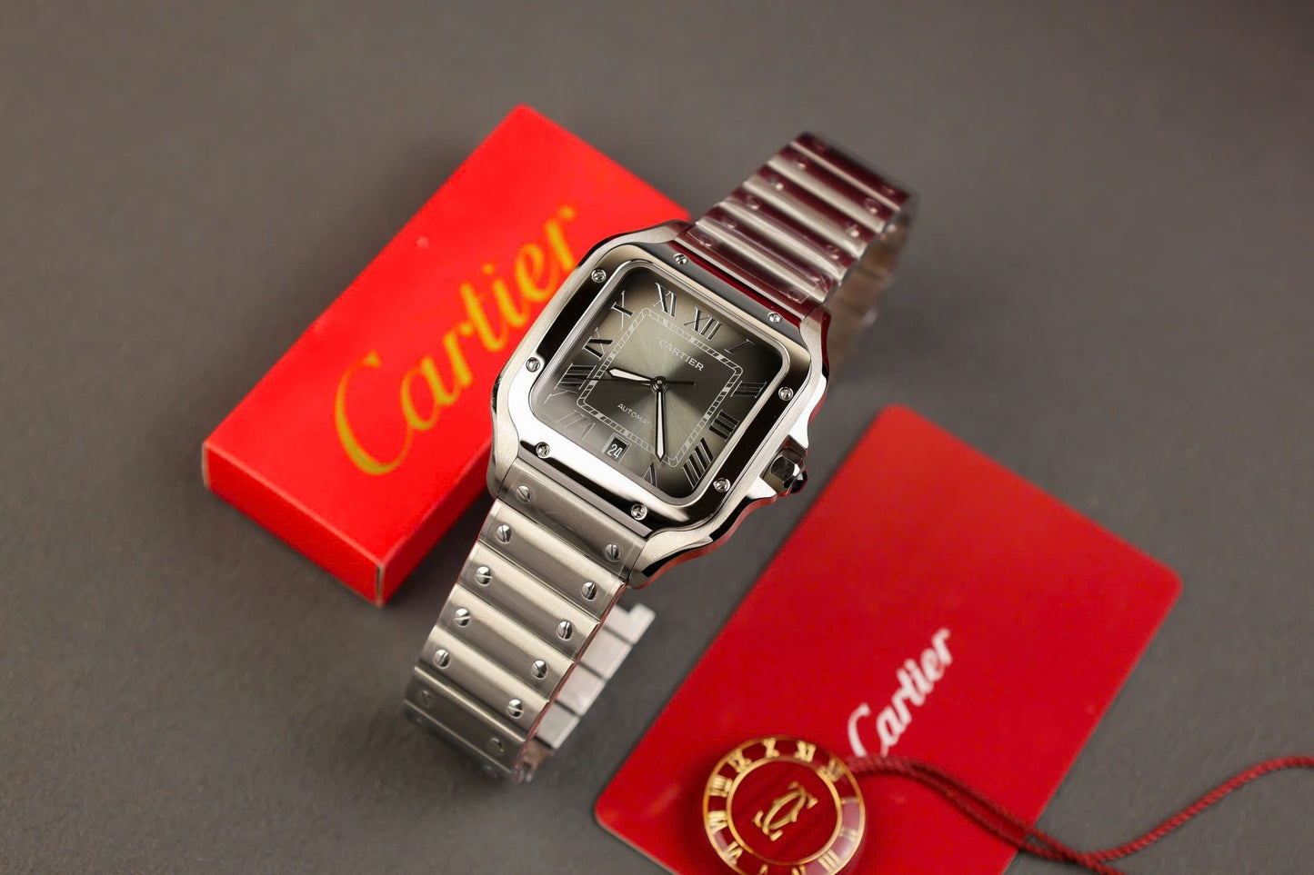 Cartier Santos Replica 11 Watch Gray Dial AF Factory 39.8mm