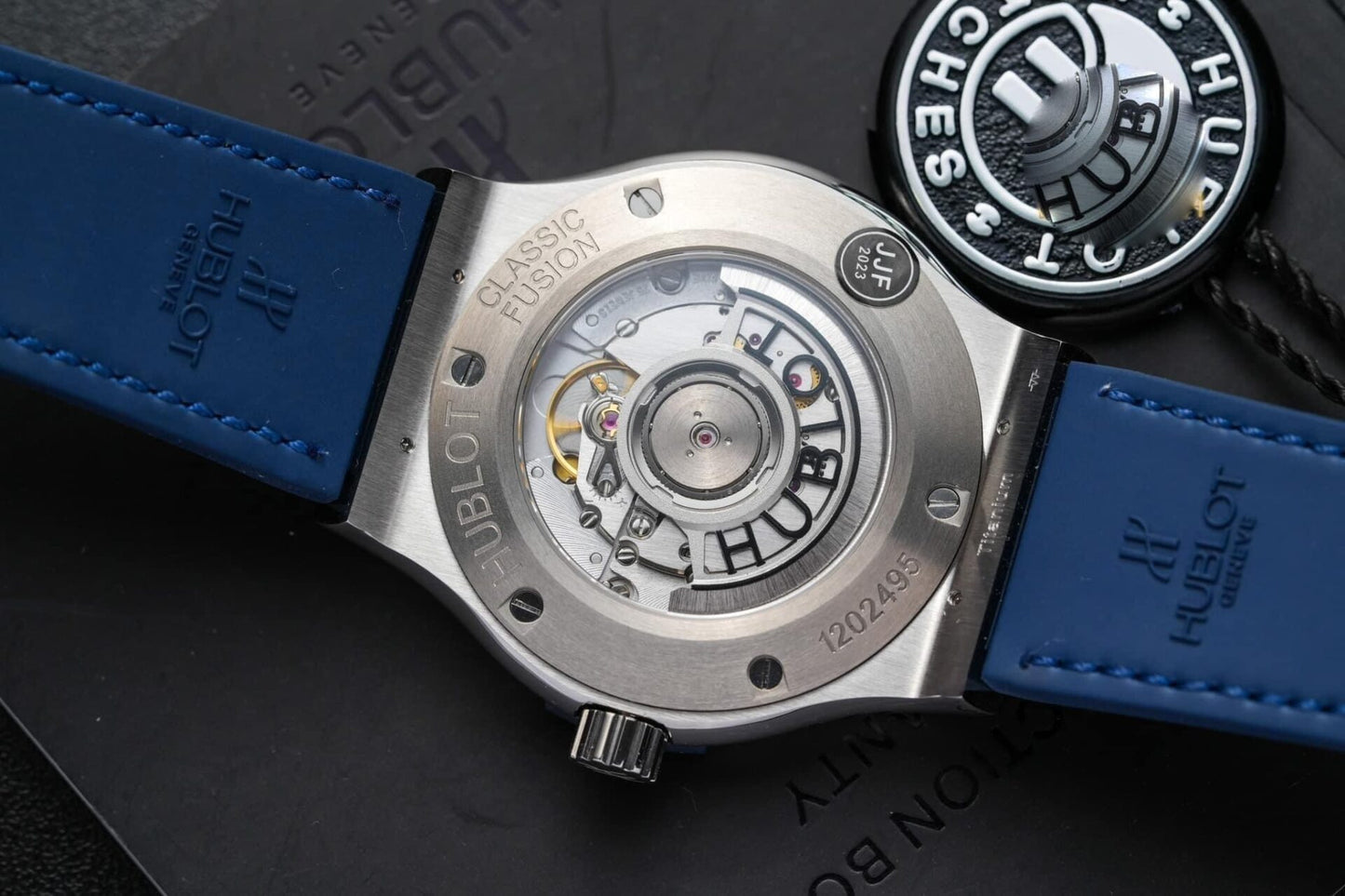 Hublot Classic Fusion Titanium Replica Watch Blue Dial JJF Factory 42mm