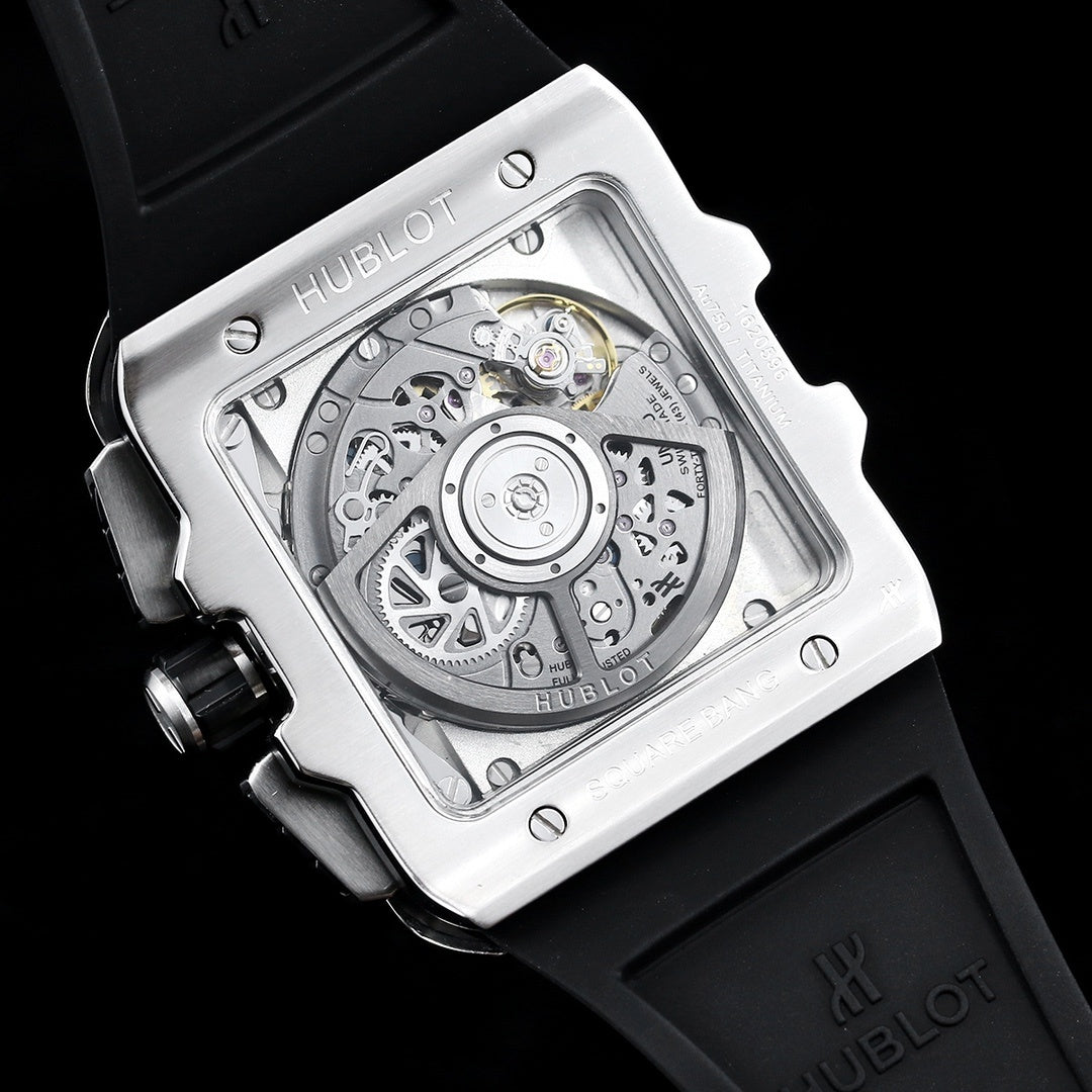 Hublot Big Bang, Square Bang Unico 42mm Textured Rubber Strap(1:1 replica)