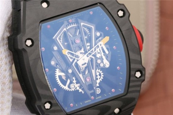 Replica Richard Mille RM027-03 Full Black Carbon Skeleton Dial Black Rubber Strap 6T51
