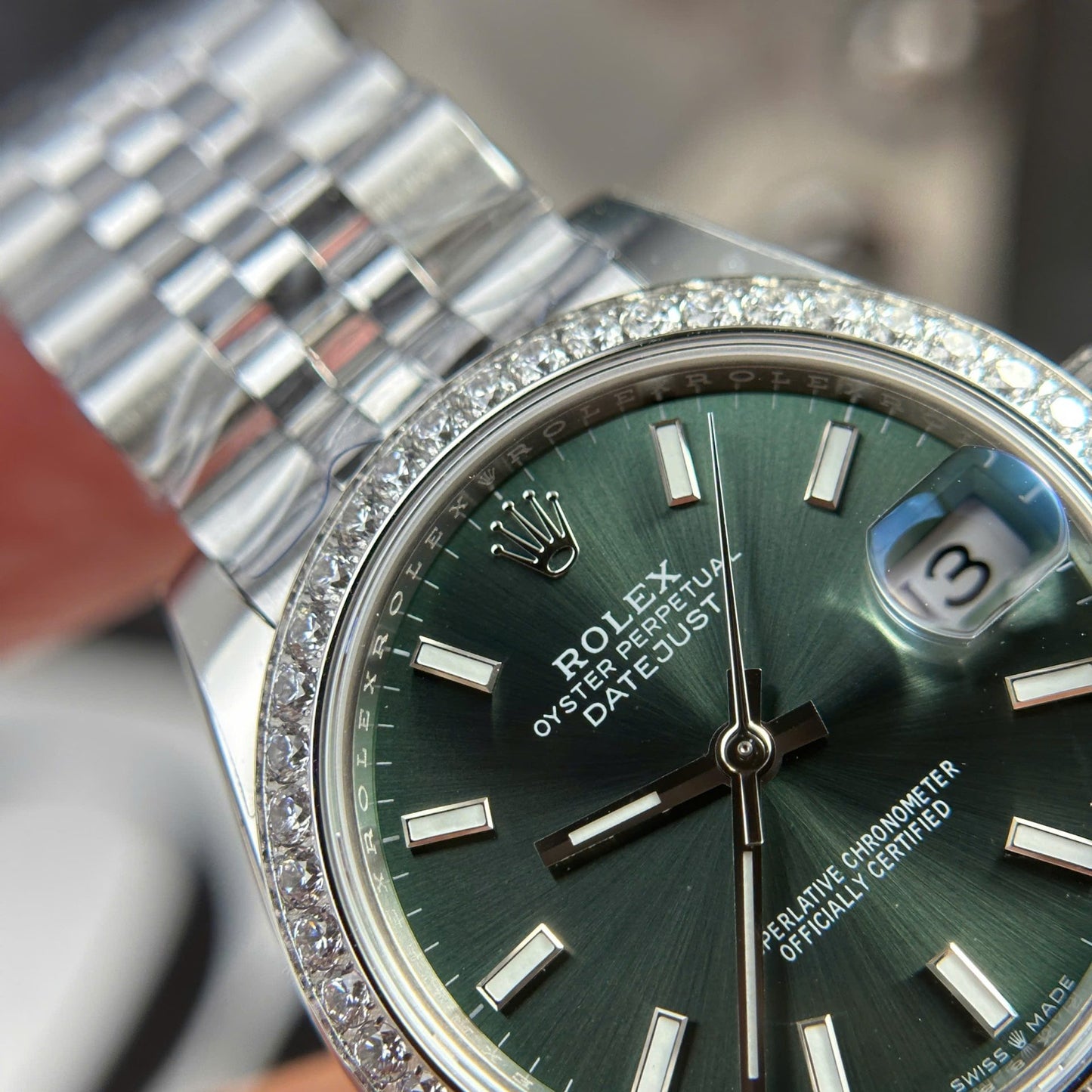 Rolex DateJust Clone Watch Dial Green Jubilee Strap THB Factory 31mm