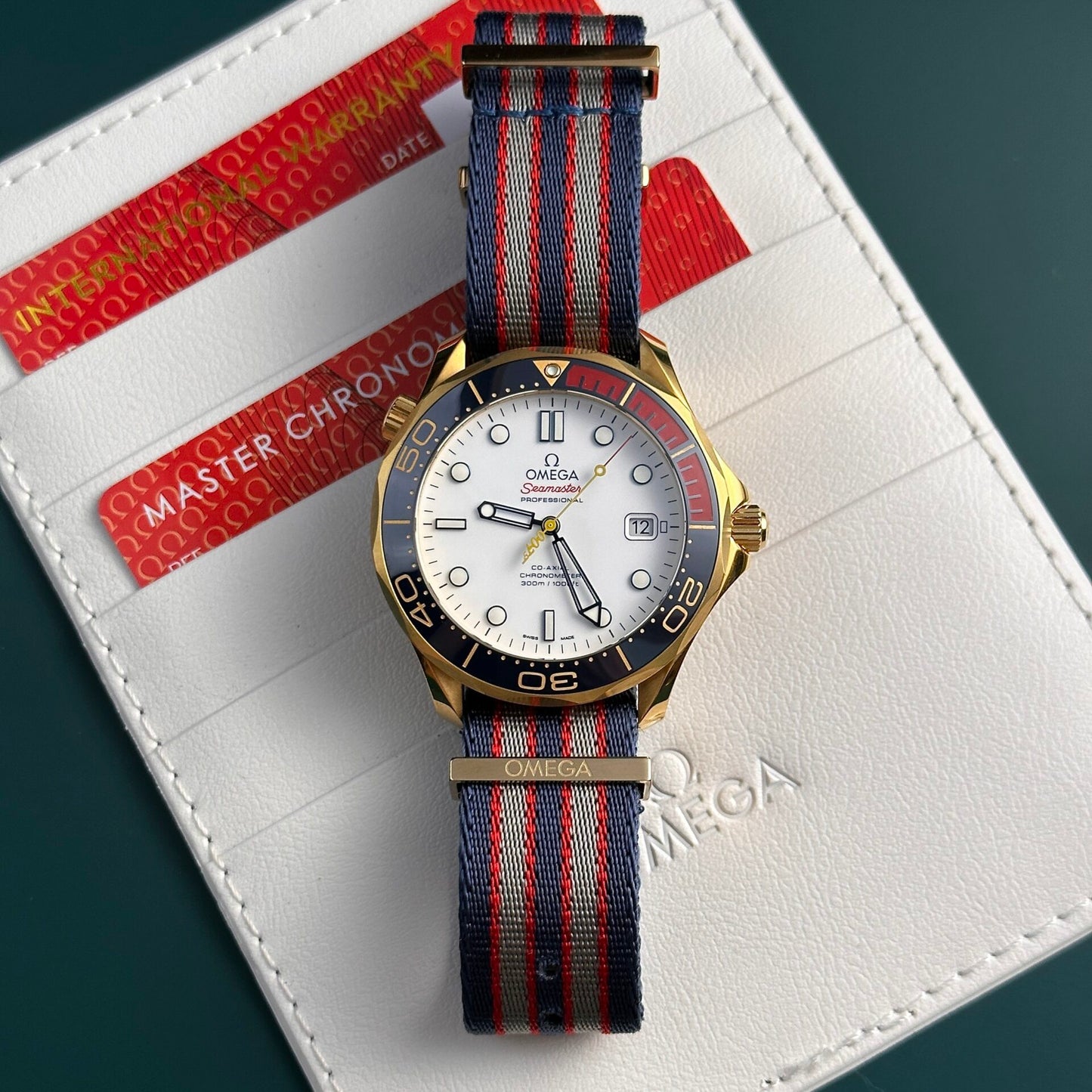 Omega Replica Watch Seamaster Diver 300M 007 Edition Nato Fabric Strap 42mm