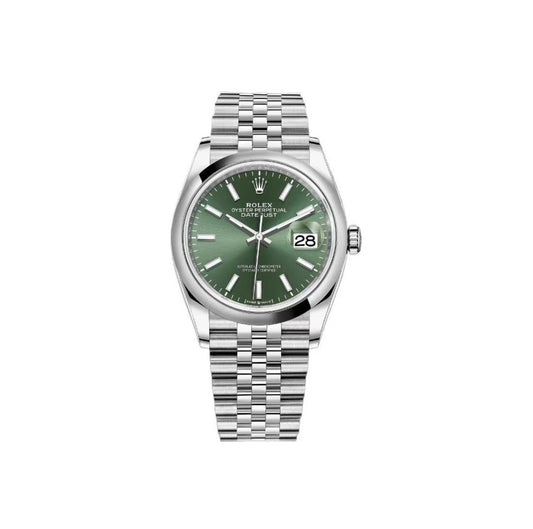 ROLEX Rolex Datejust Water Resistant/Date Ladies Automatic Mechanical Watch Mint Green Dial 36mm Silver Steel Memorial Strap m126200-0023(1:1 replica)