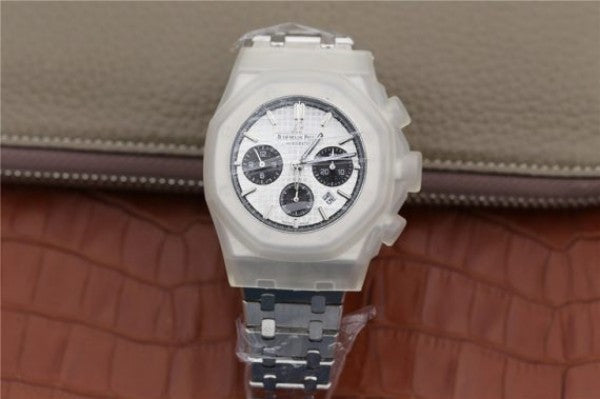 Replica Audemars Piguet Royal Oak Chronograph SS JHF White/Black Dial SS Bracelet A7750