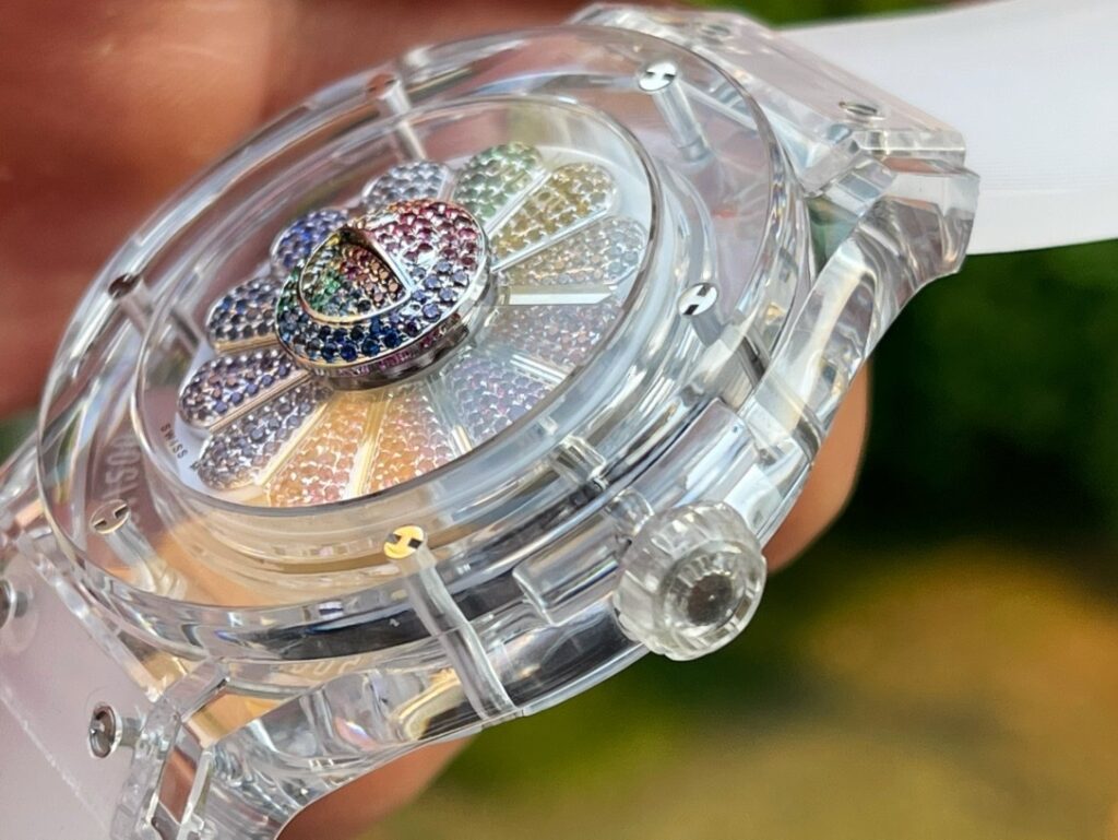 Hublot Replica 1:1 Watch Takashi Murakami Transparent Case Rubber Strap 42mm