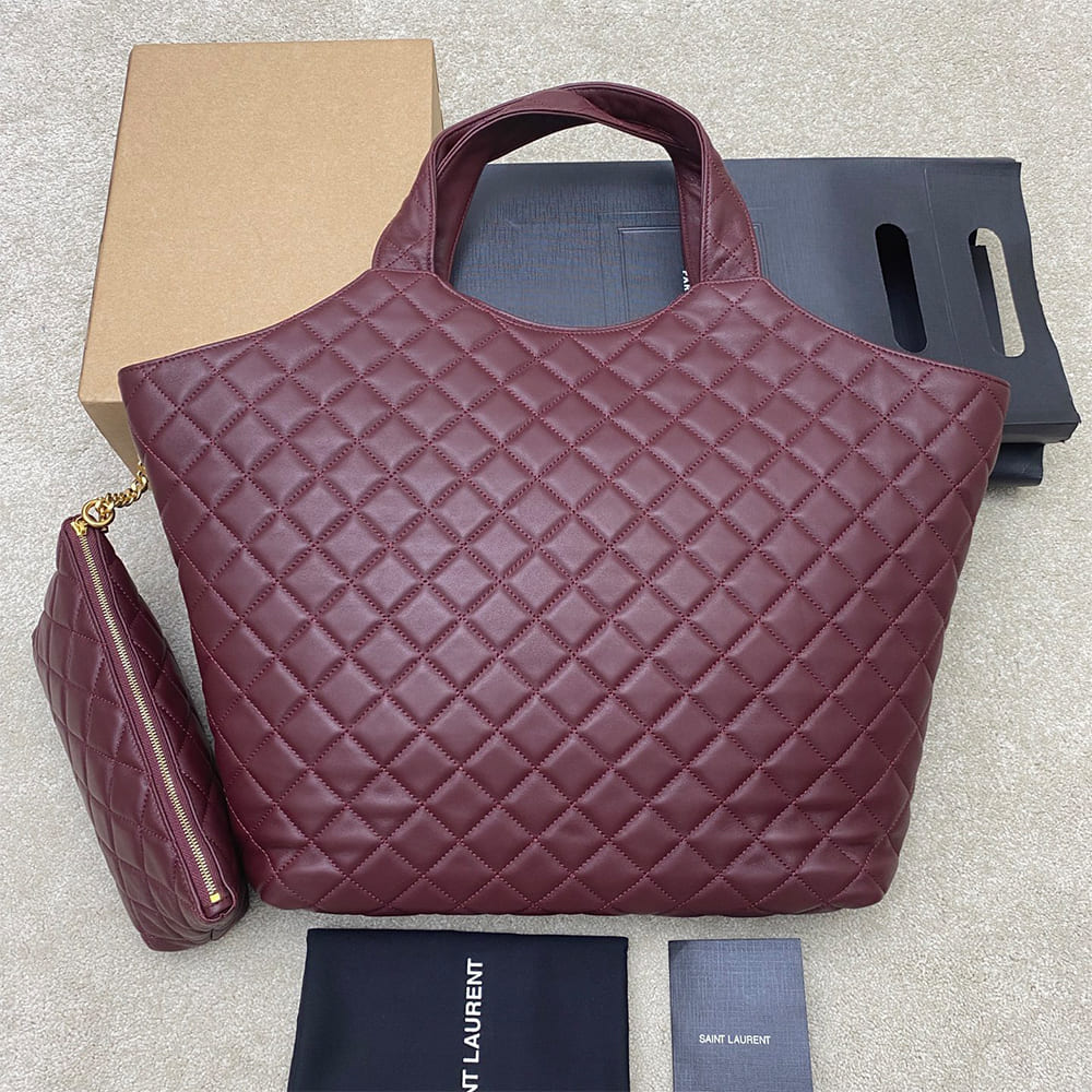 YSL ICARE MAXI SHOPPING BAG IN QUILTED LAMBSKIN(HIGH-END GRADE)