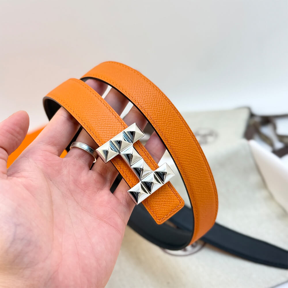 H Infini belt buckle   Reversible leather strap 24 mm