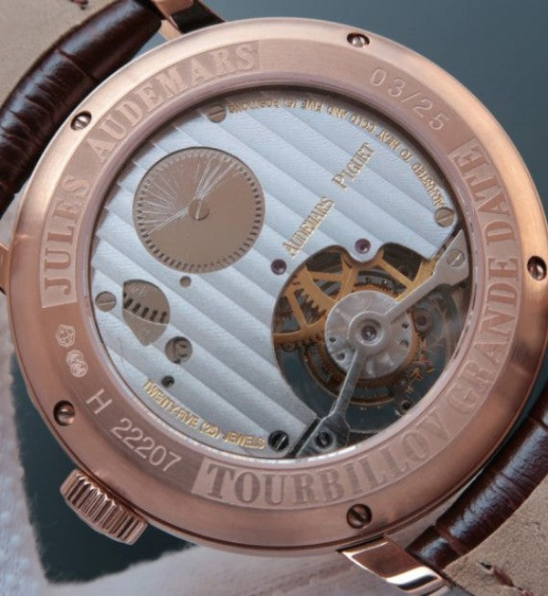 Replica Audemars Piguet TF Jules Tourbillon RG Big Date Gray Dial