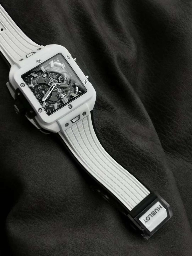 Hublot Replica 1:1 Watch White Ceramic Square Bang Unico Chronograph Factory BBF 42mm