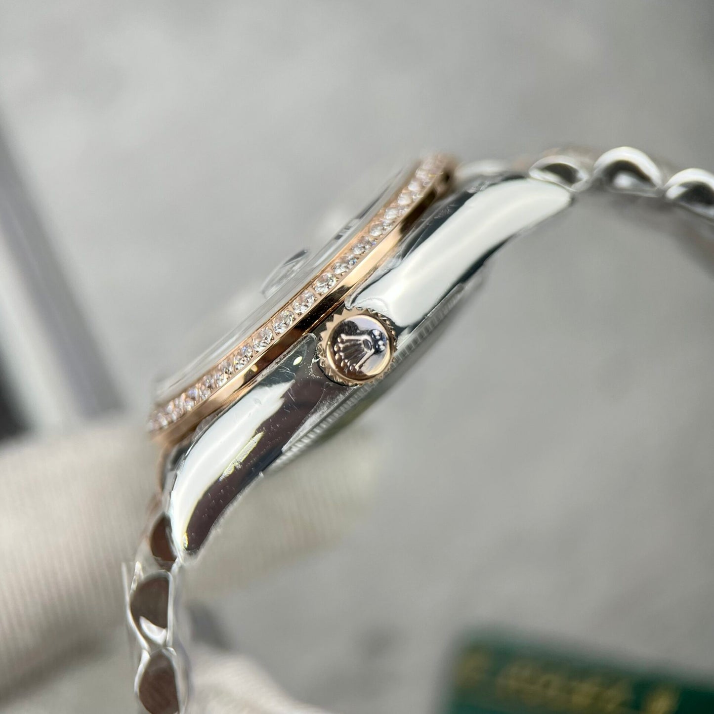 Rolex DateJust Replica Watch Flower Dial With Diamond Bezel 31mm