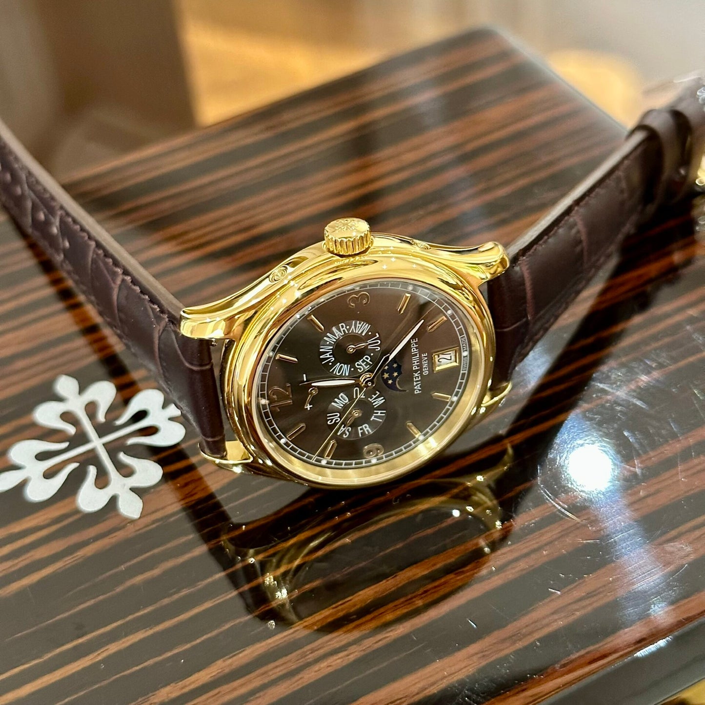 Patek Philippe Replica Watch Complications 5146 Gold Plated leather Strap 40mm