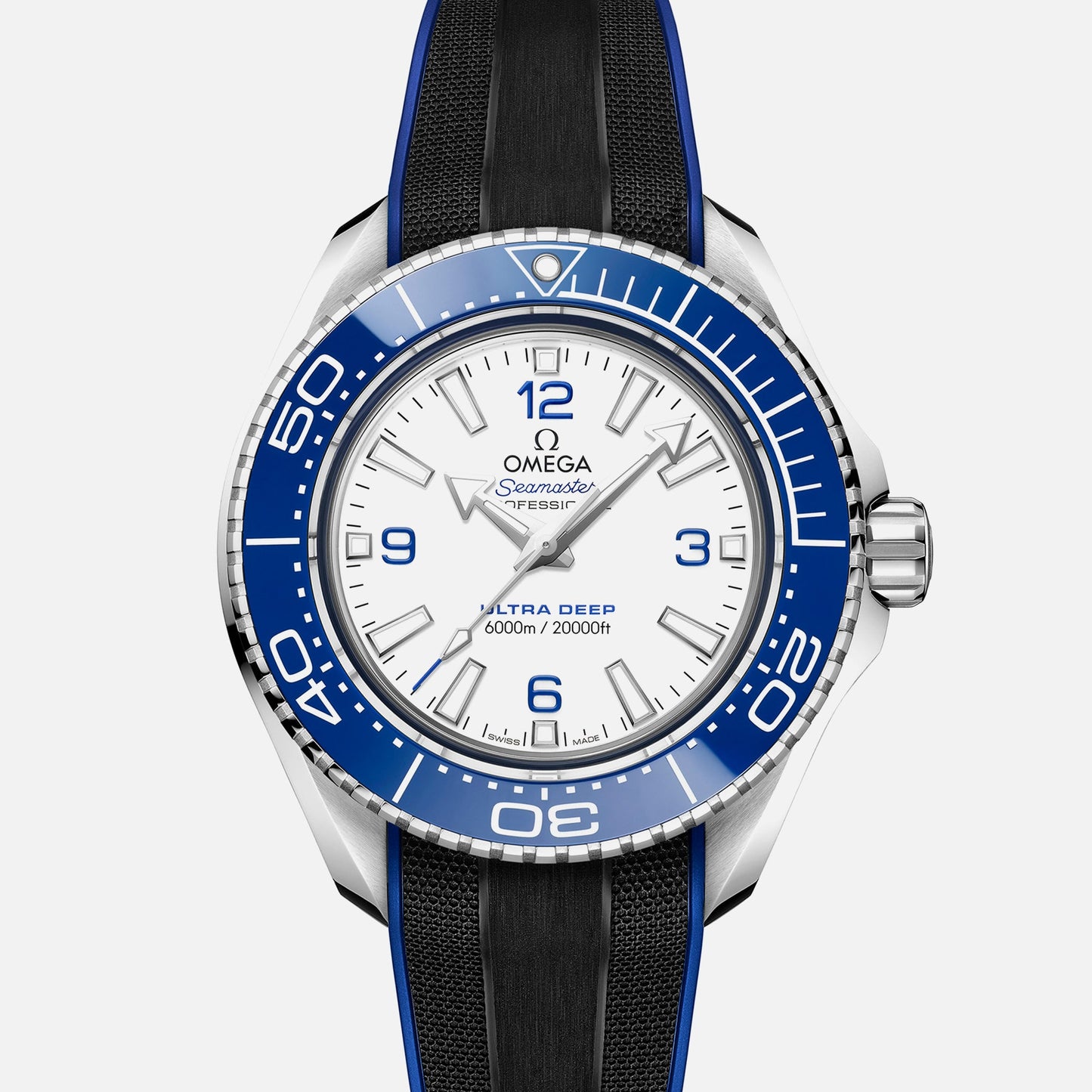 Seamaster Planet Ocean Ultra Deep Professional 6000M Co-Axial Master Chronometer 45.5mm White Dial On Rubber Strap(1:1 replica)