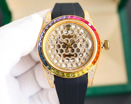 Rolex Rainbow Diamonds Logbook Full Diamonds Tudor Edition Luxury 18k Nanotechnology - 41MM(1:1 replica)