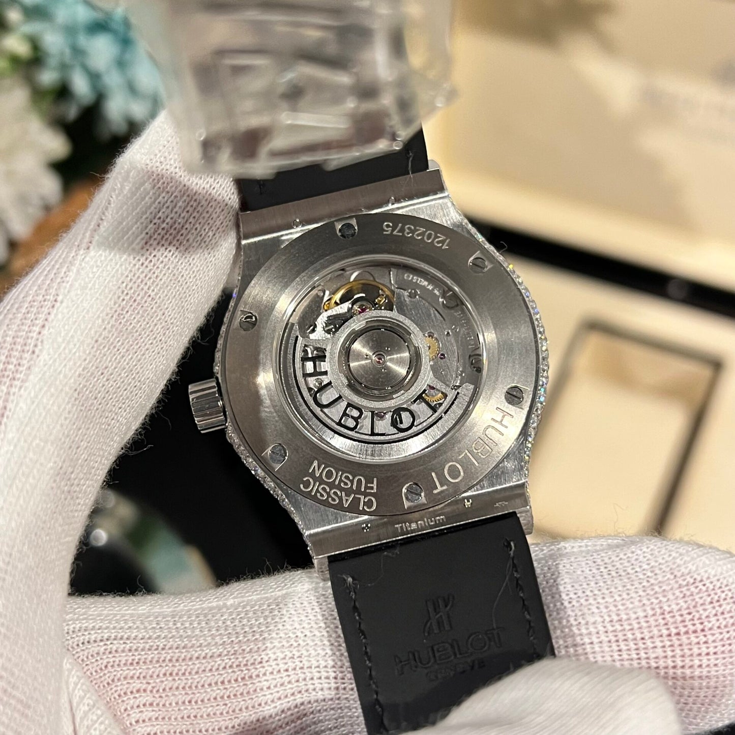 Hublot Replica 1:1 Watch Classic Fusion Skull Full Diamond Moissanite 42mm