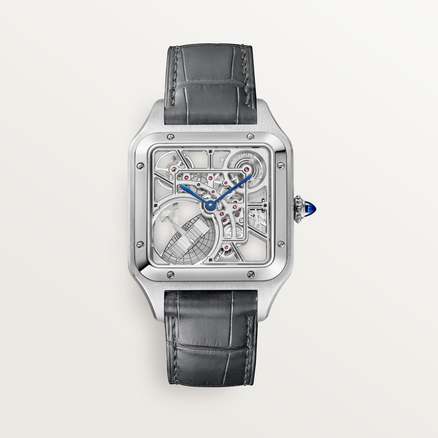 fake cartier watch Santos-Dumont micro-rotor skeleton large model 31 mm automatic mechanical movement 9629(1:1 replica)