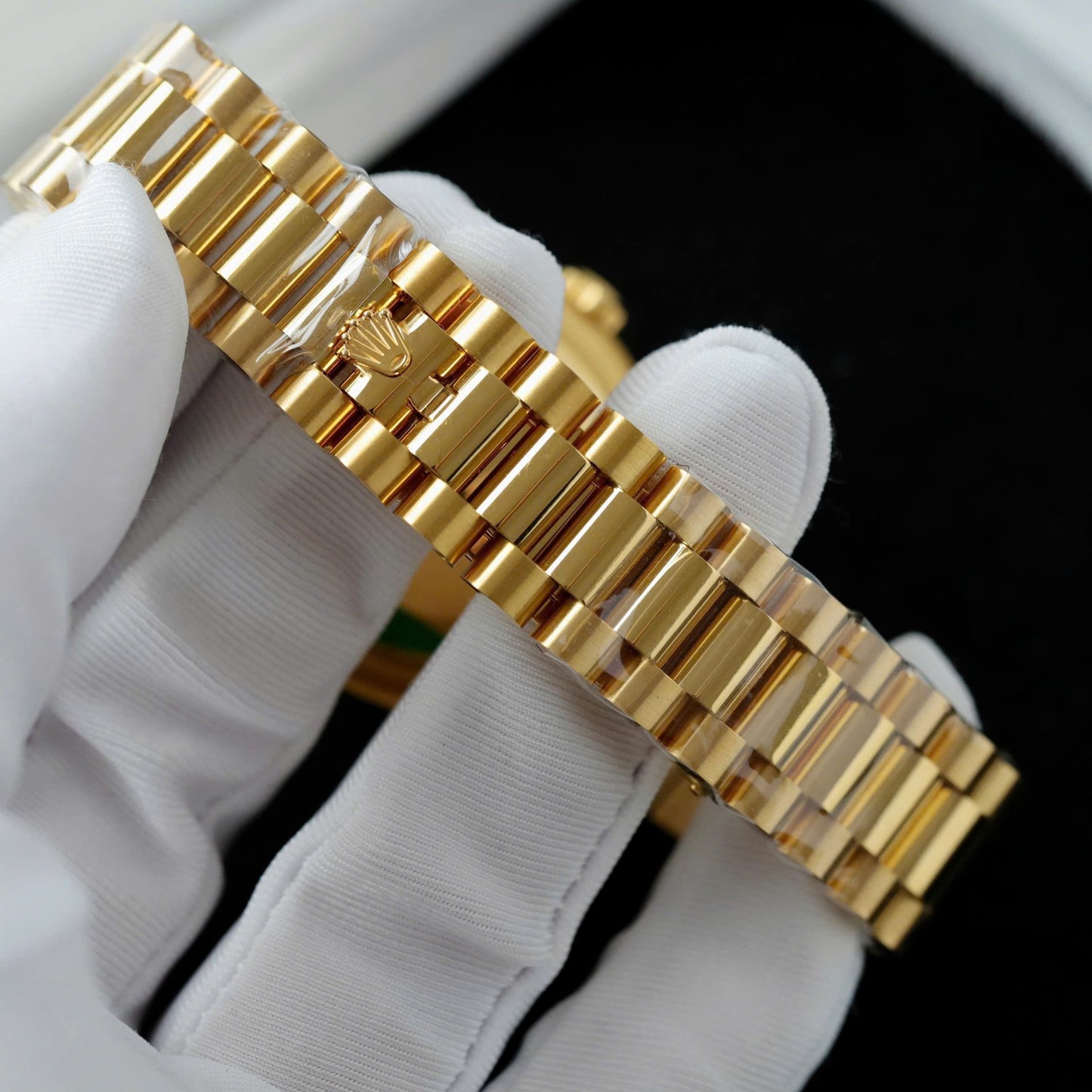 Rolex Day-Date 18K Gold Wrapped + Moissanite Diamonds Copies Watches GM Factory 36mm