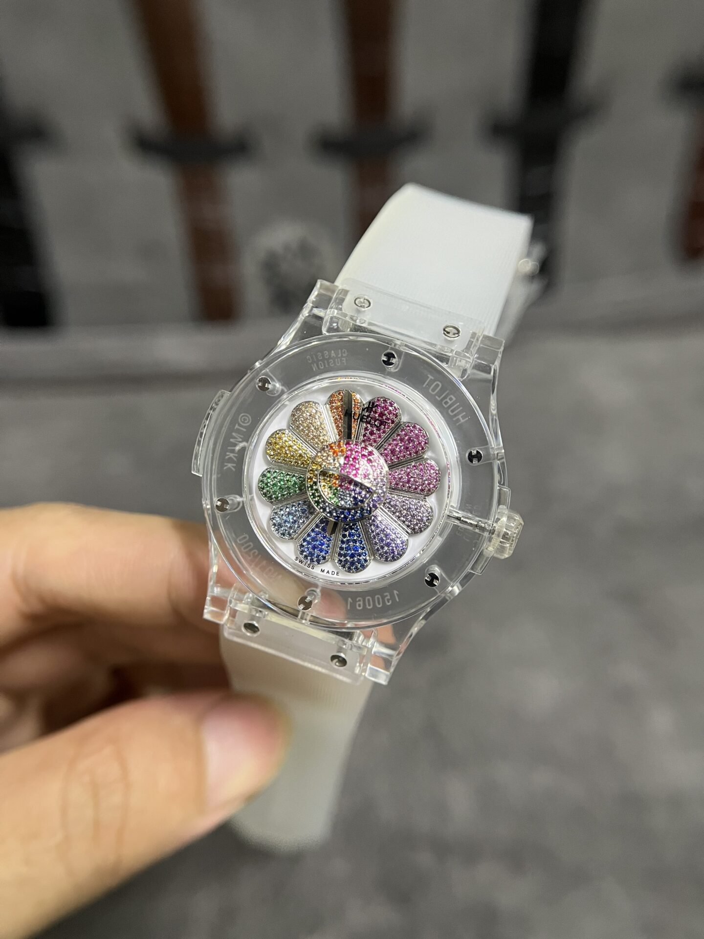 Hublot Replica Watch Takashi Murakami Sapphire Rubber Strap 42mm