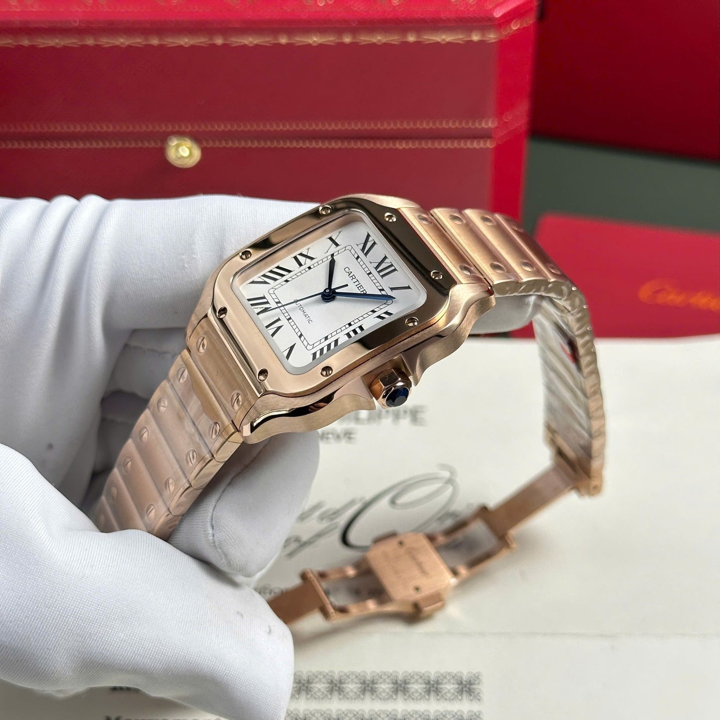 Cartier Santos Womens Replica Watch White Dial BV Factory 35.2mm