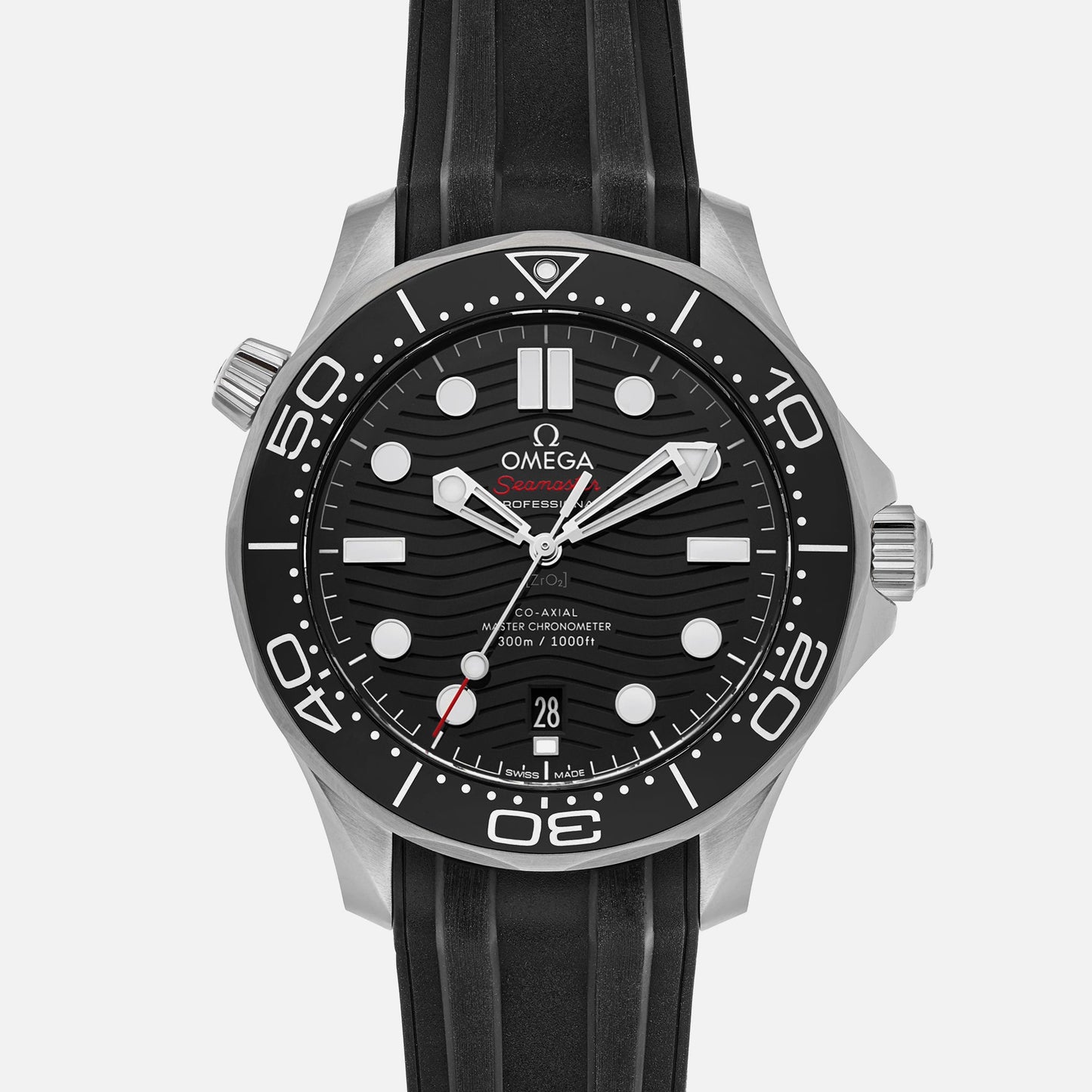 Seamaster Diver 300M Co-Axial Master Chronometer 42mm Black Dial On Rubber Strap(1:1 replica)