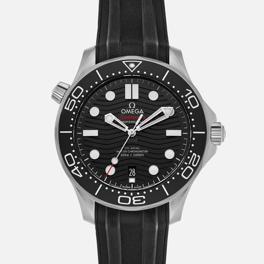 Seamaster Diver 300M Co-Axial Master Chronometer 42mm Black Dial On Rubber Strap(1:1 replica)
