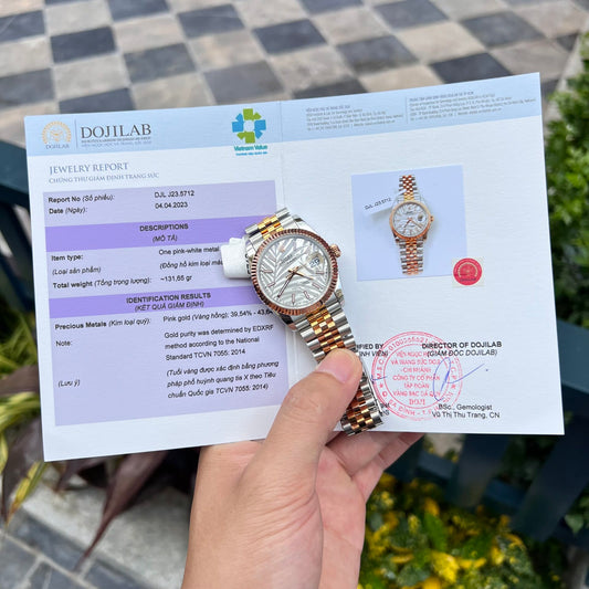 Rolex DateJust Replica 1:1 Watch Palm Leaf Grey Dial GM Factory 36mm