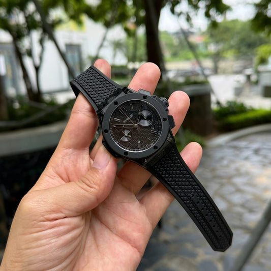 Hublot Knock Off Watches Big Bang 20th Anniversary Chronograph Ceramic All Black BBA Factory 43mm